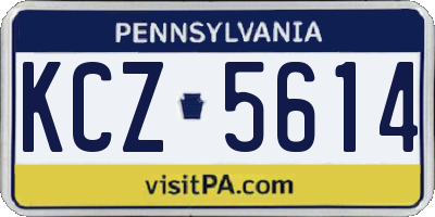 PA license plate KCZ5614