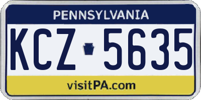 PA license plate KCZ5635