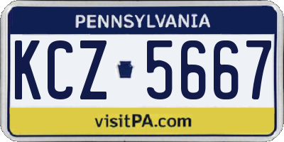 PA license plate KCZ5667