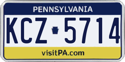 PA license plate KCZ5714