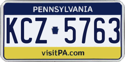 PA license plate KCZ5763