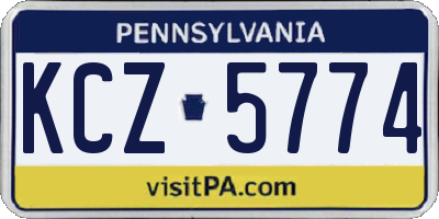 PA license plate KCZ5774