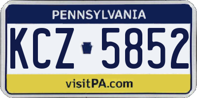 PA license plate KCZ5852