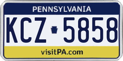 PA license plate KCZ5858