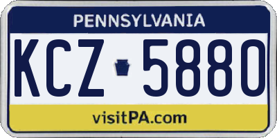 PA license plate KCZ5880