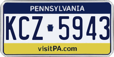PA license plate KCZ5943