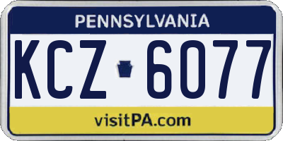 PA license plate KCZ6077