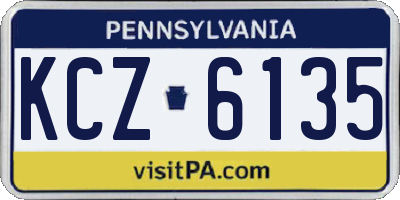 PA license plate KCZ6135