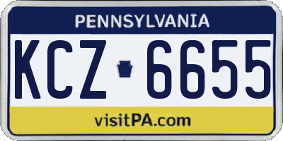 PA license plate KCZ6655