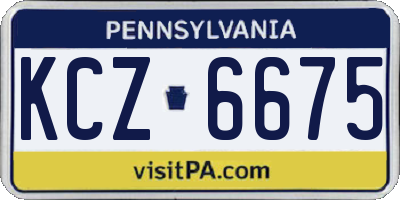 PA license plate KCZ6675