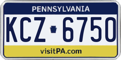 PA license plate KCZ6750