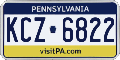 PA license plate KCZ6822