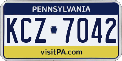 PA license plate KCZ7042