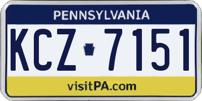 PA license plate KCZ7151