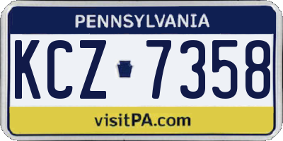 PA license plate KCZ7358