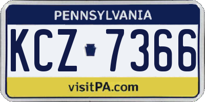 PA license plate KCZ7366