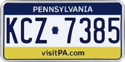 PA license plate KCZ7385