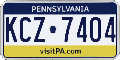 PA license plate KCZ7404