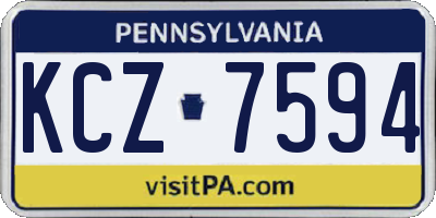 PA license plate KCZ7594
