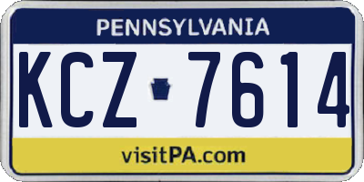 PA license plate KCZ7614