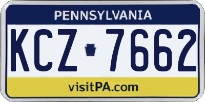 PA license plate KCZ7662