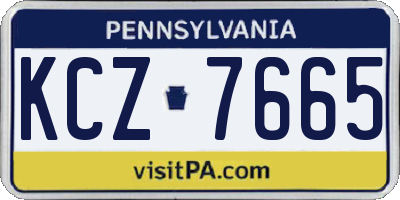 PA license plate KCZ7665