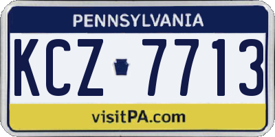 PA license plate KCZ7713