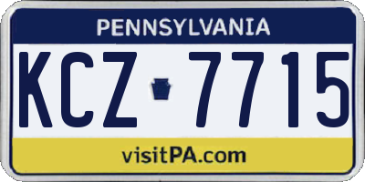 PA license plate KCZ7715