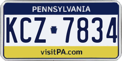PA license plate KCZ7834