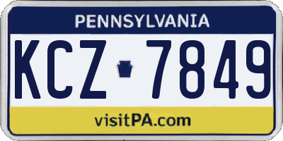 PA license plate KCZ7849