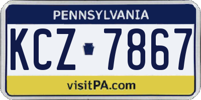 PA license plate KCZ7867