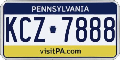 PA license plate KCZ7888