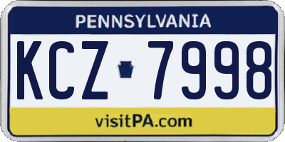 PA license plate KCZ7998