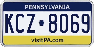 PA license plate KCZ8069