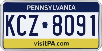 PA license plate KCZ8091