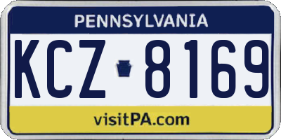 PA license plate KCZ8169