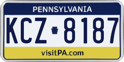 PA license plate KCZ8187