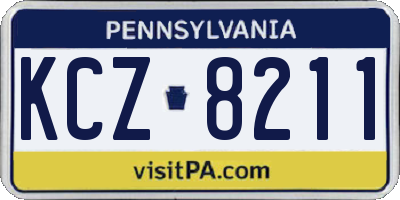 PA license plate KCZ8211