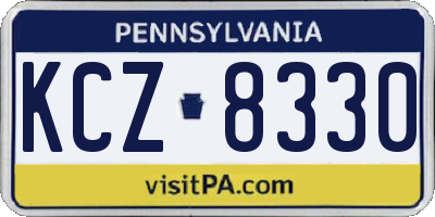 PA license plate KCZ8330