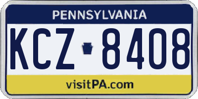 PA license plate KCZ8408
