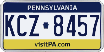 PA license plate KCZ8457