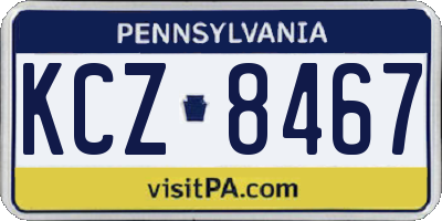 PA license plate KCZ8467