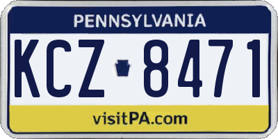 PA license plate KCZ8471