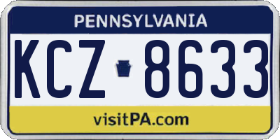PA license plate KCZ8633