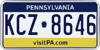 PA license plate KCZ8646