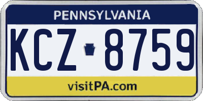 PA license plate KCZ8759