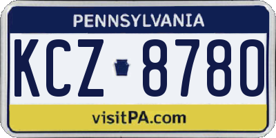PA license plate KCZ8780