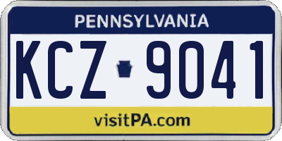 PA license plate KCZ9041