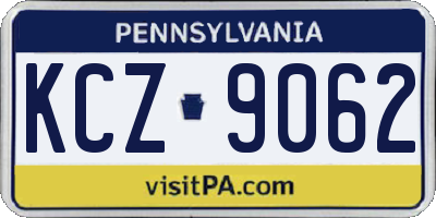 PA license plate KCZ9062