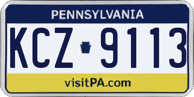 PA license plate KCZ9113